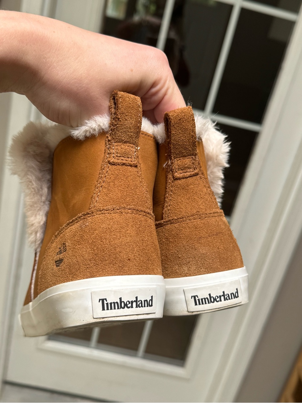 Timberland Brown Suede Faux Fur Slip On Sneakers Womens Size 8 - Picture 5 of 12